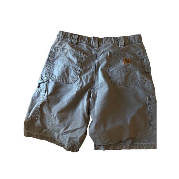 Carhartt B147-FAT Leather Patch 36” Tagged Stone Gray Carpenter Work Shorts - Picture 1 of 7